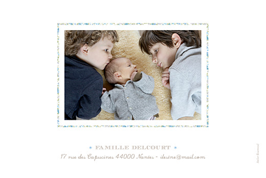 Faire-part de naissance Liseré liberty 4 photos bleu - Page 2 Faire-part de naissance Liseré liberty 4 photos bleu - Page 2