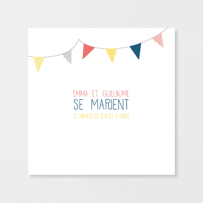 Faire-part mariage guinguette papier kraft