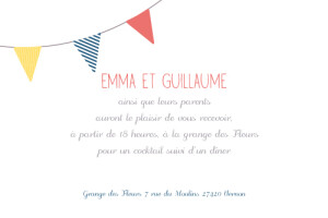 Carton d'invitation mariage Guinguette pop