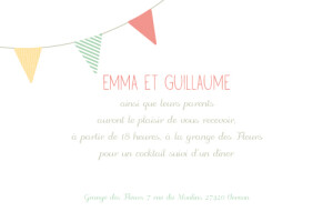 Carton d'invitation mariage Guinguette pastel Carton d'invitation mariage Guinguette pastel