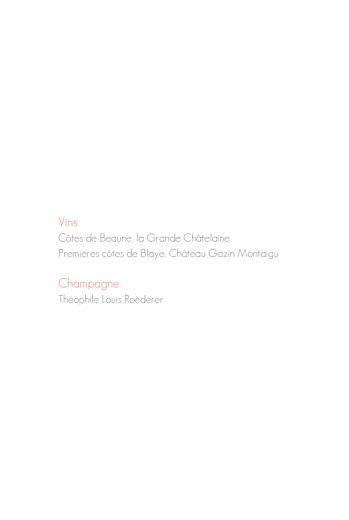 Menu de mariage Moderne photo 4 pages blanc - Page 2 Menu de mariage Moderne photo 4 pages blanc - Page 2