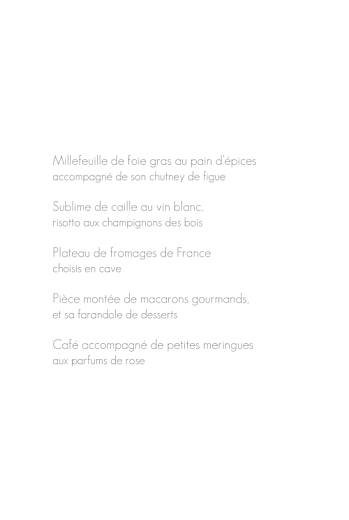 Menu de mariage Moderne photo 4 pages blanc - Page 3 Menu de mariage Moderne photo 4 pages blanc - Page 3