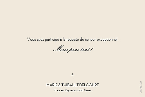 Carte de remerciement mariage Boudoir beige noir - Page 2 Carte de remerciement mariage Boudoir beige noir - Page 2