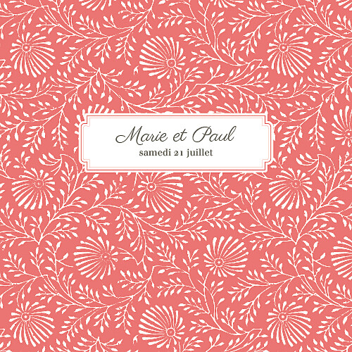 Faire-part de mariage Idylle (4 pages) corail Faire-part de mariage Idylle (4 pages) corail