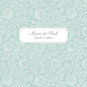 Faire-part de mariage Idylle (4 pages) vert d\'eau Faire-part de mariage Idylle (4 pages) vert d\'eau