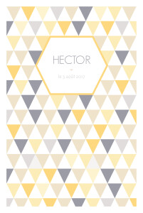 Faire-part de naissance Triangles photo jaune violet Faire-part de naissance Triangles photo jaune violet