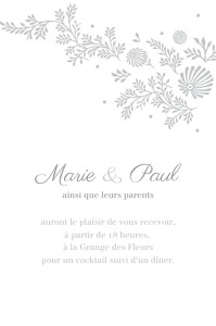 Carton d'invitation mariage Idylle gris Carton d'invitation mariage Idylle gris