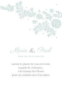 Carton d'invitation mariage Idylle vert d\'eau Carton d'invitation mariage Idylle vert d\'eau