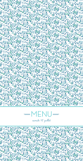 Menu de mariage Simplement liberty bleu Menu de mariage Simplement liberty bleu