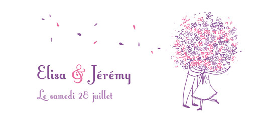 Etiquette de mariage Bouquet lilas Etiquette de mariage Bouquet lilas