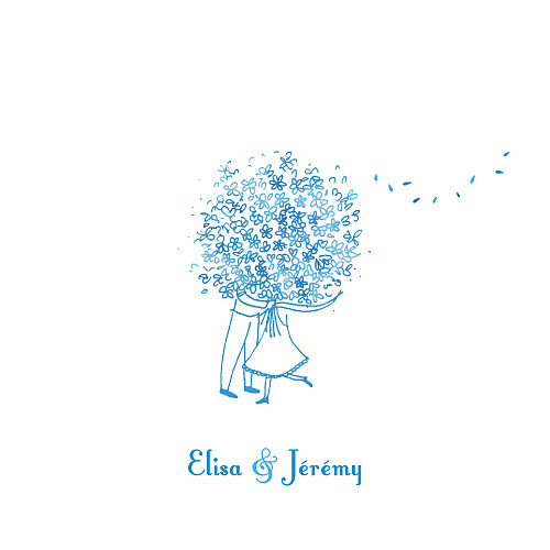 Faire-part de mariage Grand bouquet bleu Faire-part de mariage Grand bouquet bleu