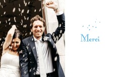 Carte de remerciement mariage Bouquet paysage bleu Carte de remerciement mariage Bouquet paysage bleu