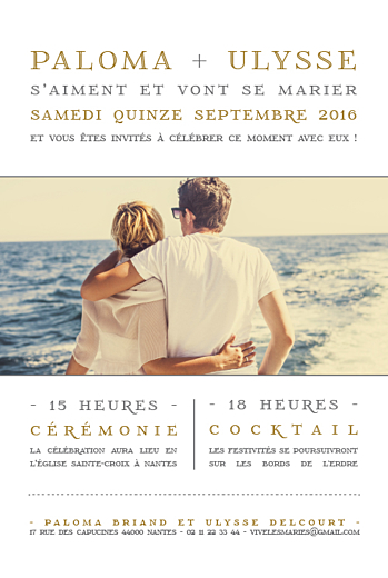 Faire-part de mariage La vie est belle ! blanc - Page 1 Faire-part de mariage La vie est belle ! blanc - Page 1