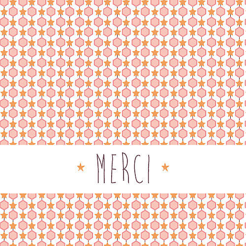 Carte de remerciement Merci capri rose Carte de remerciement Merci capri rose