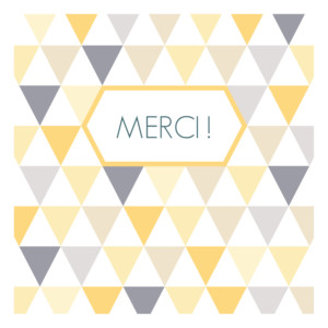 Carte de remerciement Merci triangles photo jaune taupe Carte de remerciement Merci triangles photo jaune taupe
