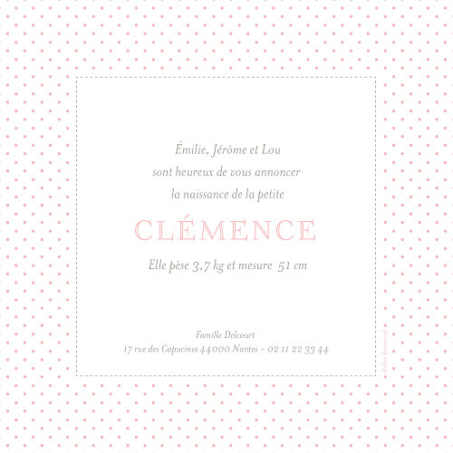 Faire-part de naissance Pois chics rose - Page 2 Faire-part de naissance Pois chics rose - Page 2