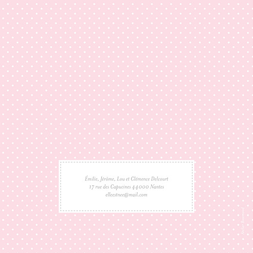 Faire-part de naissance Pois chics (4 pages) rose Faire-part de naissance Pois chics (4 pages) rose