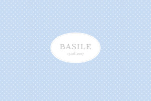 Faire-part de naissance Pois chics paysage (4 pages) bleu Faire-part de naissance Pois chics paysage (4 pages) bleu