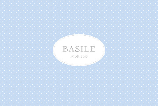 Faire-part de naissance Pois chics paysage (4 pages) bleu Faire-part de naissance Pois chics paysage (4 pages) bleu