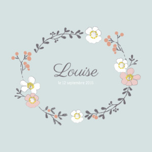 Faire-part de naissance Couronne de fleurs photo vert pâle Faire-part de naissance Couronne de fleurs photo vert pâle