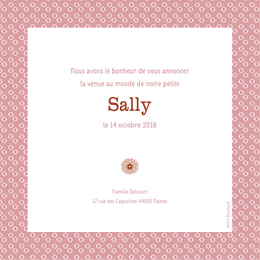 Faire-part de naissance Wax rose Faire-part de naissance Wax rose