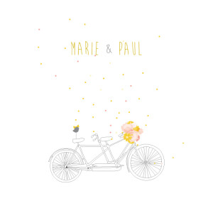 Faire-part de mariage Tandem rose ocre Faire-part de mariage Tandem rose ocre