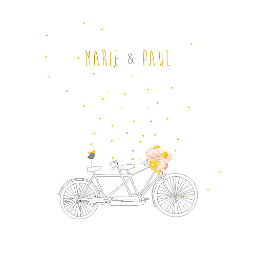 Faire-part de mariage Tandem rose ocre Faire-part de mariage Tandem rose ocre