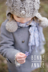 Carte de voeux Bonne année (petit portrait) blanc Carte de voeux Bonne année (petit portrait) blanc