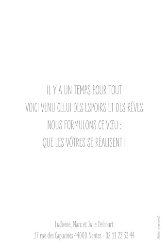 Carte de voeux Bonne année (petit portrait) blanc - Verso Carte de voeux Bonne année (petit portrait) blanc - Verso