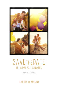 Save the Date 4 photos blanc Save the Date 4 photos blanc