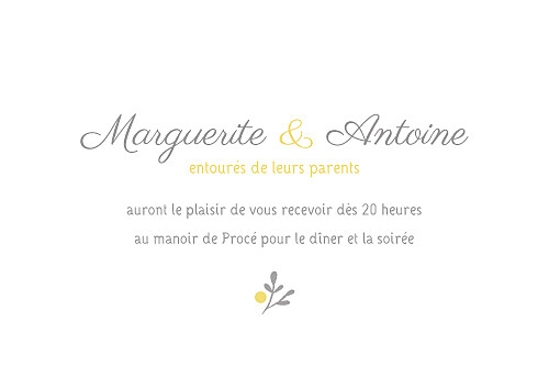 Carton d'invitation mariage Couronne champêtre blanc ocre Carton d'invitation mariage Couronne champêtre blanc ocre