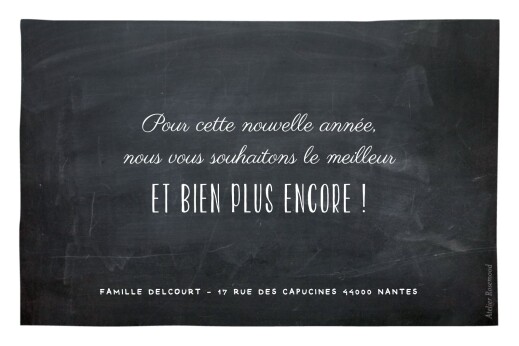Carte de voeux Petite ardoise noir - Verso Carte de voeux Petite ardoise noir - Verso