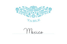 Marque-table mariage Papel Picado turquoise