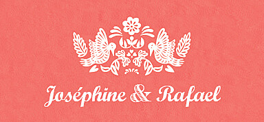 Etiquette de mariage Papel picado corail Etiquette de mariage Papel picado corail