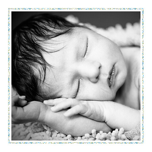 Faire-part de naissance Liseré liberty photo bleu Faire-part de naissance Liseré liberty photo bleu