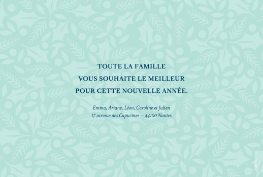 Carte de voeux Joli houx vert clair & bleu nuit - Verso Carte de voeux Joli houx vert clair & bleu nuit - Verso