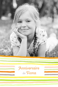 Carte d'anniversaire Dessin lignes orange Carte d'anniversaire Dessin lignes orange