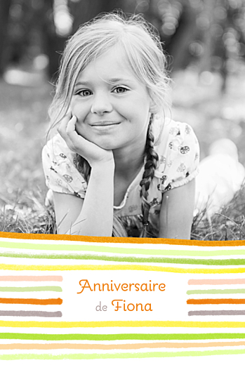 Carte d'anniversaire Dessin lignes orange Carte d'anniversaire Dessin lignes orange