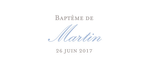 Etiquette perforée baptême Vichy bleu - Recto Etiquette perforée baptême Vichy bleu - Recto