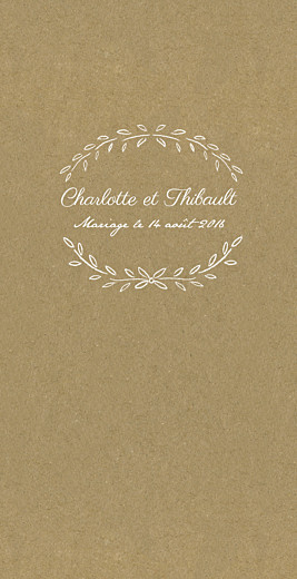 Menu de mariage Poème (4 pages) kraft Menu de mariage Poème (4 pages) kraft