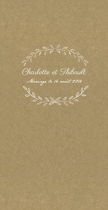 Menu de mariage Poème kraft Menu de mariage Poème kraft