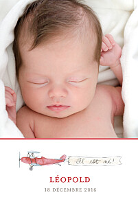 Faire-part de naissance Avion rouge Faire-part de naissance Avion rouge