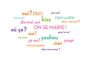 Carton d'invitation mariage Dis moi oui ! orange & violet Carton d'invitation mariage Dis moi oui ! orange & violet