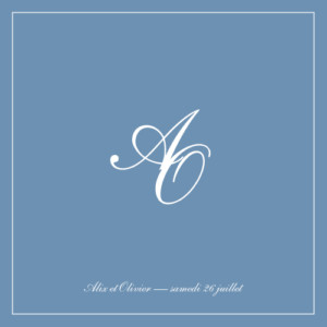 Faire-part de mariage Chic liseré bleu Faire-part de mariage Chic liseré bleu
