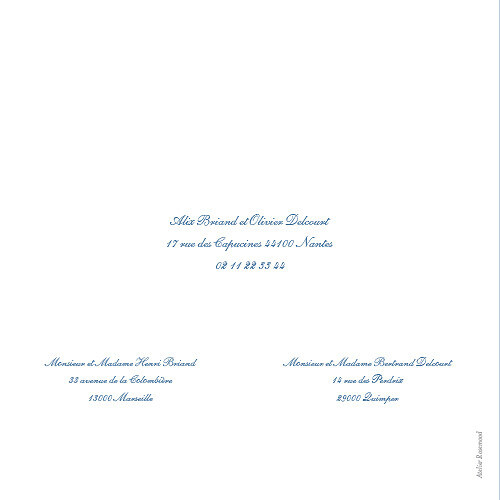 Faire-part de mariage Chic liseré bleu - Page 4 Faire-part de mariage Chic liseré bleu - Page 4