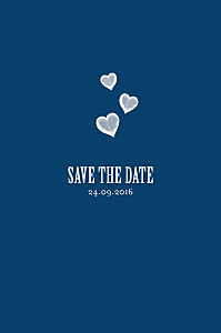 Save the Date Coeurs bleu marine