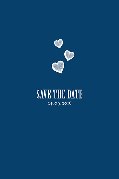 Save the Date Coeurs bleu marine finition Save the Date Coeurs bleu marine finition