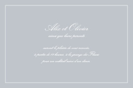 Carton d'invitation mariage Chic liseré gris clair