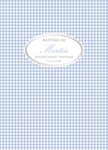 Couverture Livret de messe Vichy bleu - Page 1