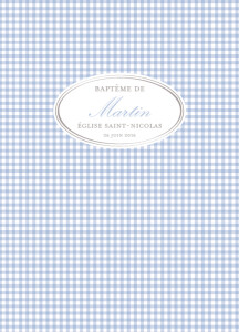 Couverture Livret de messe Vichy bleu Couverture Livret de messe Vichy bleu